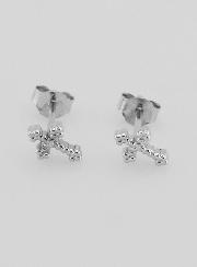 Boucles d'Oreilles Croix Argent