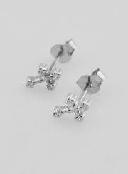 Boucles d'Oreilles Croix Argent
