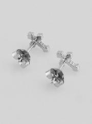 Boucles d'Oreilles Croix Argent
