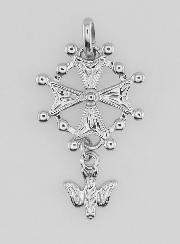 Pendentif Croix Huguenote Esprit Saint - Argent