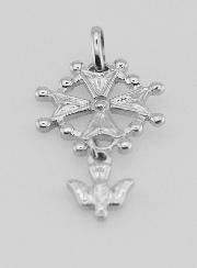 Pendentif Croix Huguenote Esprit Saint - Argent