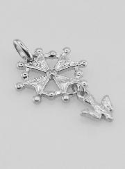 Pendentif Croix Huguenote Esprit Saint - Argent