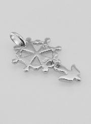Pendentif Croix Huguenote Esprit Saint - Argent
