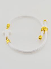Bracelet Religieux Avec Croix - Blanc