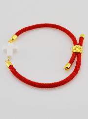 Bracelet Religieux Avec Croix - Rouge