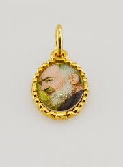 Médaille Bord Torsadé 15mm - Padre Pio