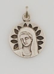 Médaille Vierge aux Pétales en Argent - 16mm