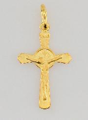 Pendentif Croix de Saint Benoit Plaqué Or - 22mm