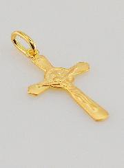 Pendentif Croix de Saint Benoit Plaqué Or - 22mm