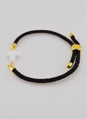 Bracelet Religieux Avec Croix - Noir