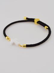 Bracelet Religieux Avec Croix - Noir