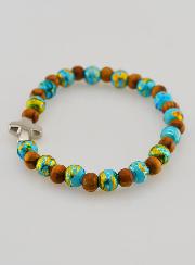 Bracelet Enfant Avec Croix - Turquoise