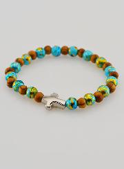Bracelet Enfant Avec Croix - Turquoise