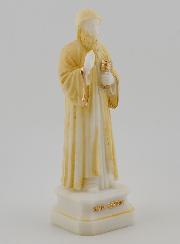 Statue Saint Charbel en Albâtre Peint - 12cm