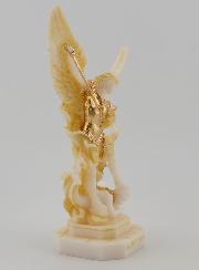 Statue Saint Michel en Albâtre Peint - 12cm