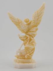 Statue Saint Michel en Albâtre Peint - 12cm