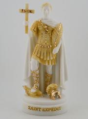Statue Saint Expedit en Albâtre Peint - 19cm