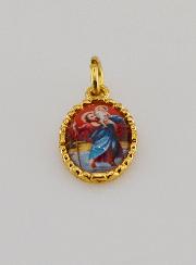 Médaille Bord Torsadé 15mm - Saint Christophe