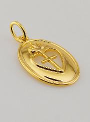 Pendentif Croix & Ex Voto Finition Or 18k