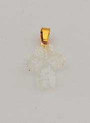 Pendentif Croix en Verre Artisanal - Blanc
