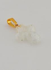 Pendentif Croix en Verre Artisanal - Blanc