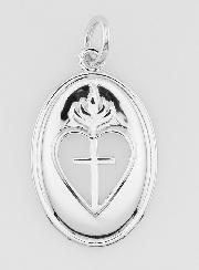 Pendentif Croix & Ex Voto Laiton Rhodié