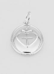 Pendentif Croix & Ex Voto Laiton Rhodié