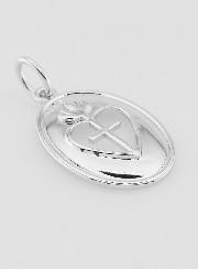 Pendentif Croix & Ex Voto Laiton Rhodié