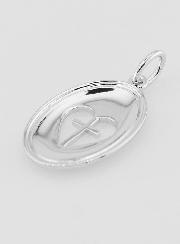Pendentif Croix & Ex Voto Laiton Rhodié