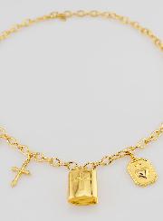 Collier Religieux Symboles Chrétiens Finition or 18k