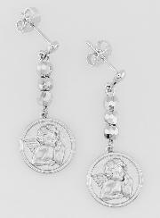 Boucles d'Oreilles Ange-Gardien en Laiton Rhodié