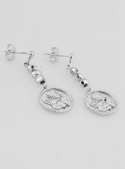 Boucles d'Oreilles Ange-Gardien en Laiton Rhodié