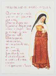 Carte de Prière Grand Format - Sainte Thérèse d'Avila