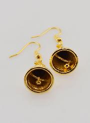 Boucles d'Oreilles Religieuses Cloche Finition Or 18K