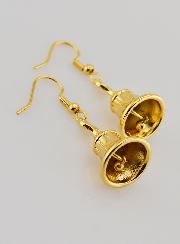 Boucles d'Oreilles Religieuses Cloche Finition Or 18K