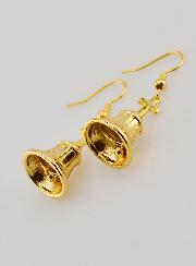 Boucles d'Oreilles Religieuses Cloche Finition Or 18K