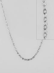 Chaîne Argentée Maille Forçat Fantaisie - 60cm