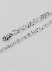 Chaîne Argentée Maille Forçat Fantaisie - 60cm