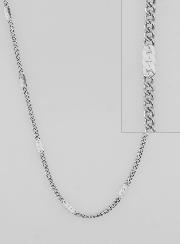 Chaîne Argentée Maille Gourmette Fantaisie - 50cm