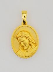 Médaille de Jésus en Argent Doré 18k - 16mm