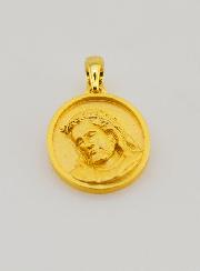 Médaille de Jésus en Argent Doré 18k - 16mm