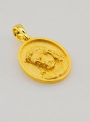 Médaille de Jésus en Argent Doré 18k - 16mm