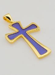 Pendentif Croix 4cm - Violet