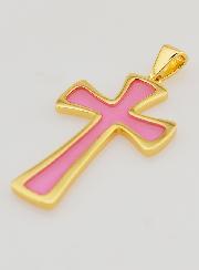 Pendentif Croix 4cm - Rose