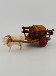 Santon Charette Boeuf et Tonneau - Hauteur 6 cm