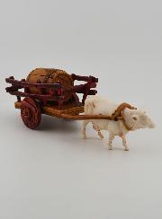 Santon Charette Boeuf et Tonneau - Hauteur 6 cm