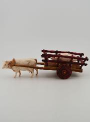 Santon Charette Boeuf et Cochons - Hauteur 6 cm
