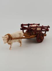 Santon Charette Boeuf et Cochons - Hauteur 6 cm