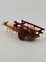 Santon Charette Boeuf et Cochons - Hauteur 6 cm