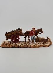 Santon Bûcheron et sa Charette - Hauteur 6 cm